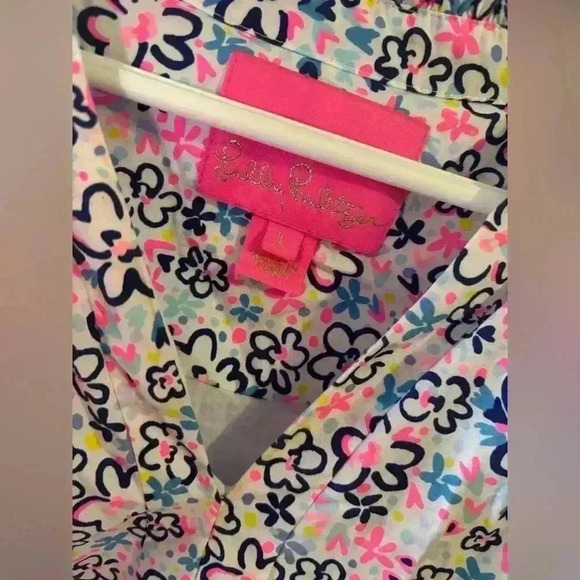 Lilly Pulitzer Womens Novella Tiered Dress Multi Fun Sun Repeat Ditsy Pockets L - Picture 5 of 10